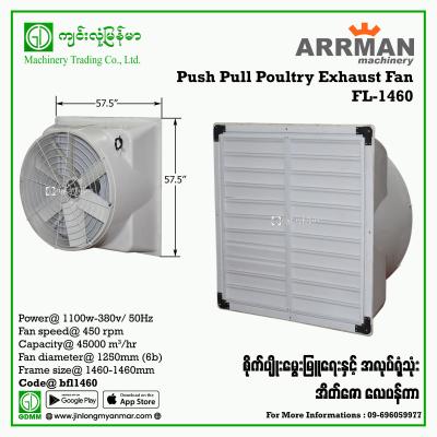 Push Pull Poultry Exhaust Fan ARRMAN FL-1460 1100 W (380V)