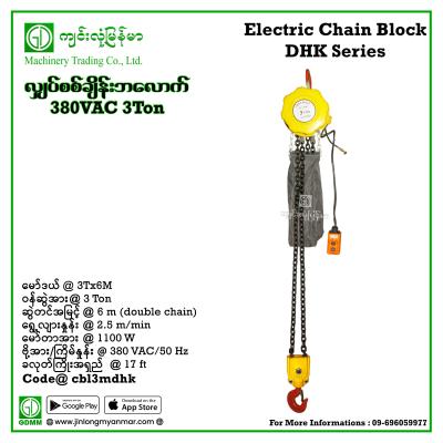 Electric Chain Block DHK 3Tx6M 380V (double chain)