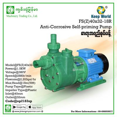 Anti Corrosive  Centrifugal Self-Priming Pump FS(Z)40×32-18R 1.5KW(380V)