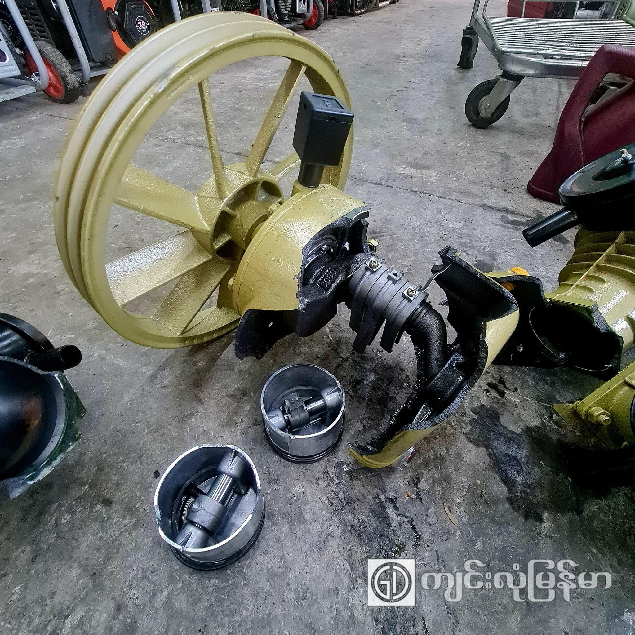 Piston air compressor overloading