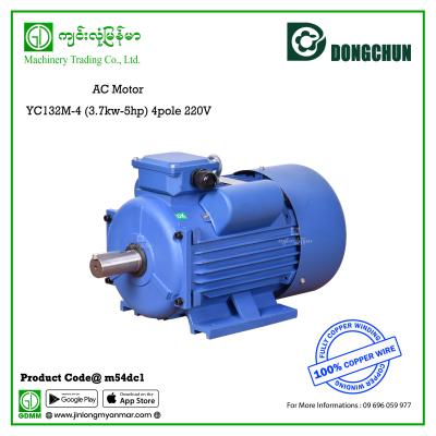 AC Motor Dongchun YC132M-4 (3.7kw-5hp) 4pole 220V