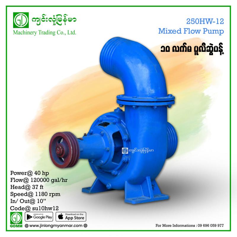 Mixed Flow Pump 250HW-12 30kW 10"x10"